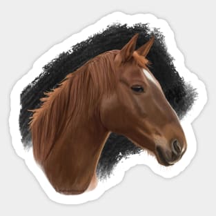 Horse against black Sticker